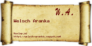 Welsch Aranka névjegykártya